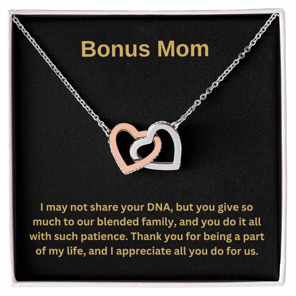 Bonus Mom | I Appreciate All You Do For Us | Heart Pendant Necklace