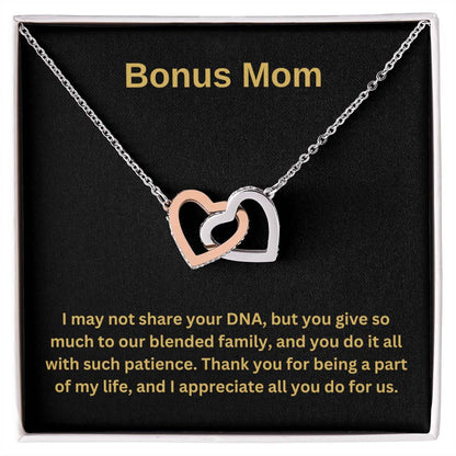Bonus Mom | I Appreciate All You Do For Us | Heart Pendant Necklace