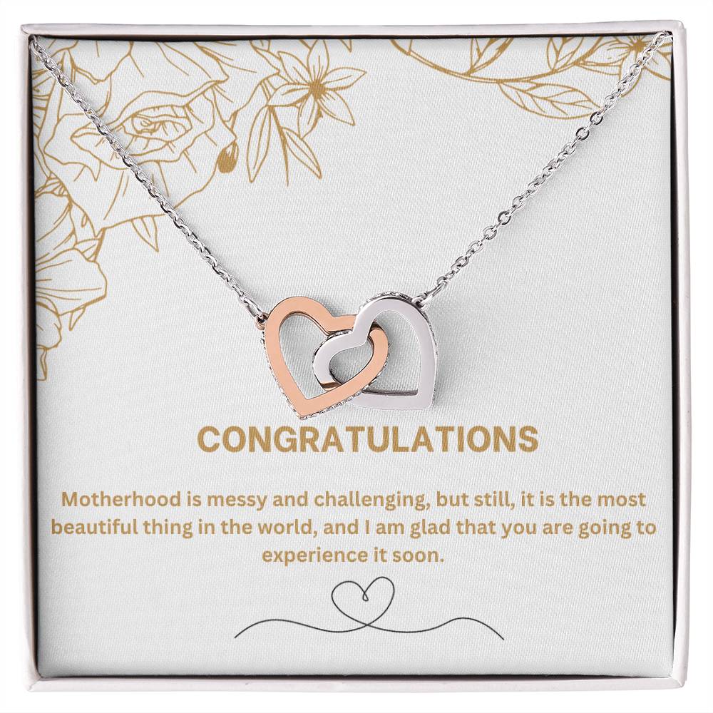 Congratulations | Motherhood Is The Most Beautiful Thing In The World | Pregnancy Necklace Gift