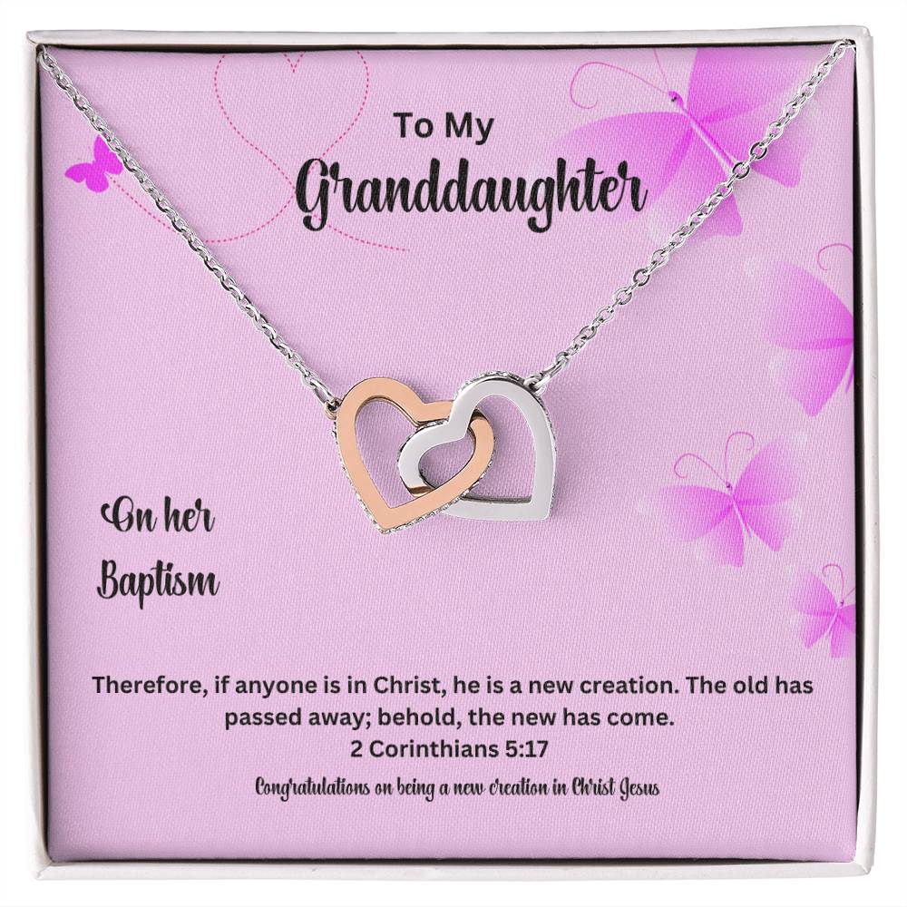 To My Granddaughter | If Anyone Is In Christ | Baptism Faith Necklace