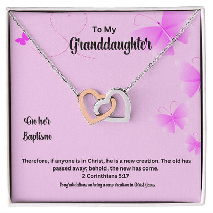 To My Granddaughter | If Anyone Is In Christ | Baptism Faith Necklace