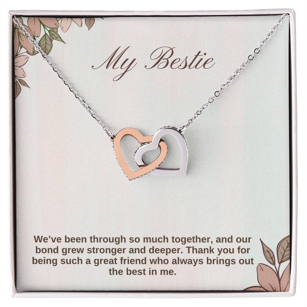 My Bestie | Thank You For Being Such A Great Friend | Hearts Necklace