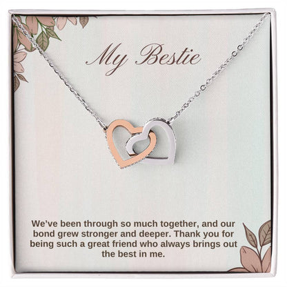 My Bestie | Thank You For Being Such A Great Friend | Hearts Necklace