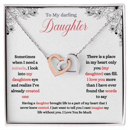 To My Darling Daughter| I Can't Imagine My Life Without You | Pendant Necklace