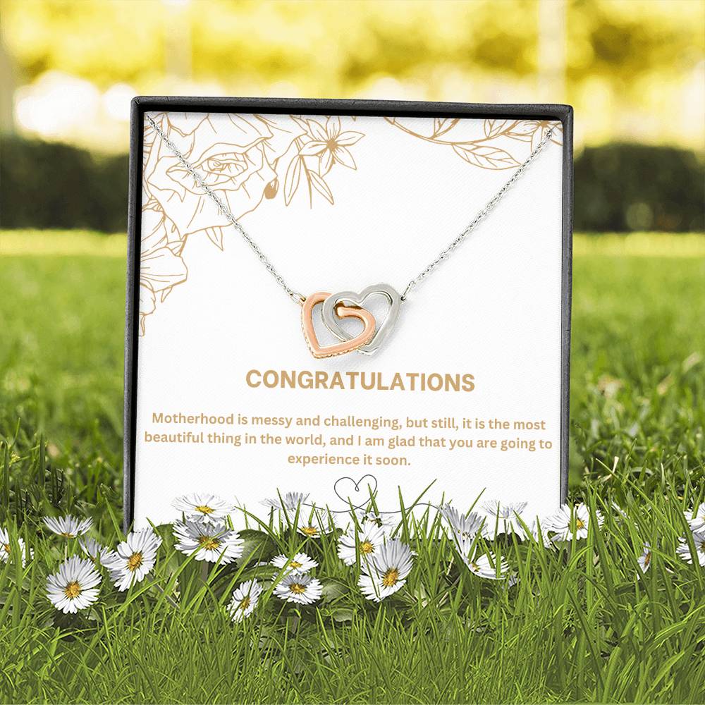 Congratulations | Motherhood Is The Most Beautiful Thing In The World | Pregnancy Necklace Gift