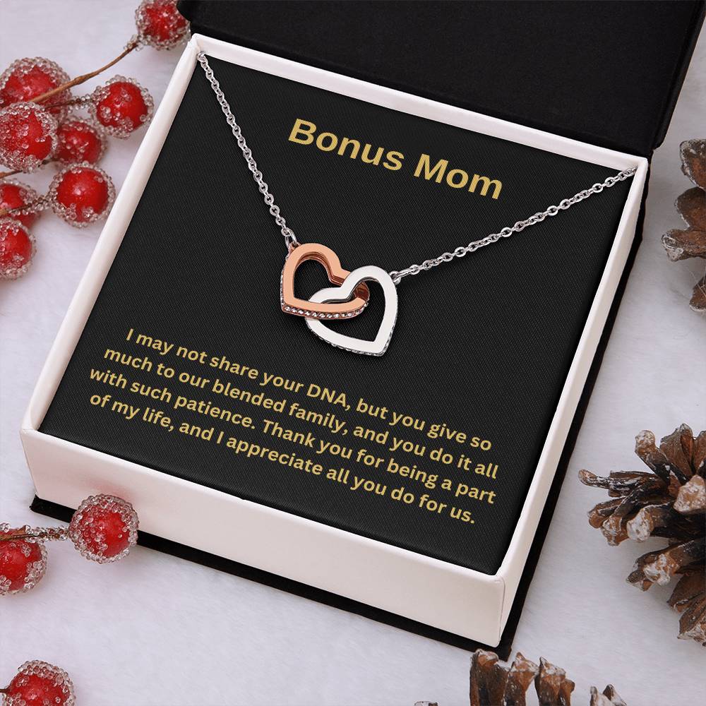 Bonus Mom | I Appreciate All You Do For Us | Heart Pendant Necklace