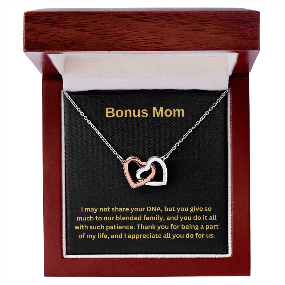 Bonus Mom | I Appreciate All You Do For Us | Heart Pendant Necklace