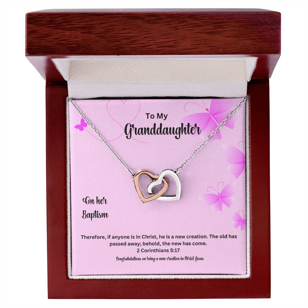 To My Granddaughter | If Anyone Is In Christ | Baptism Faith Necklace