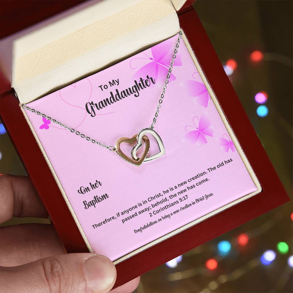 To My Granddaughter | If Anyone Is In Christ | Baptism Faith Necklace