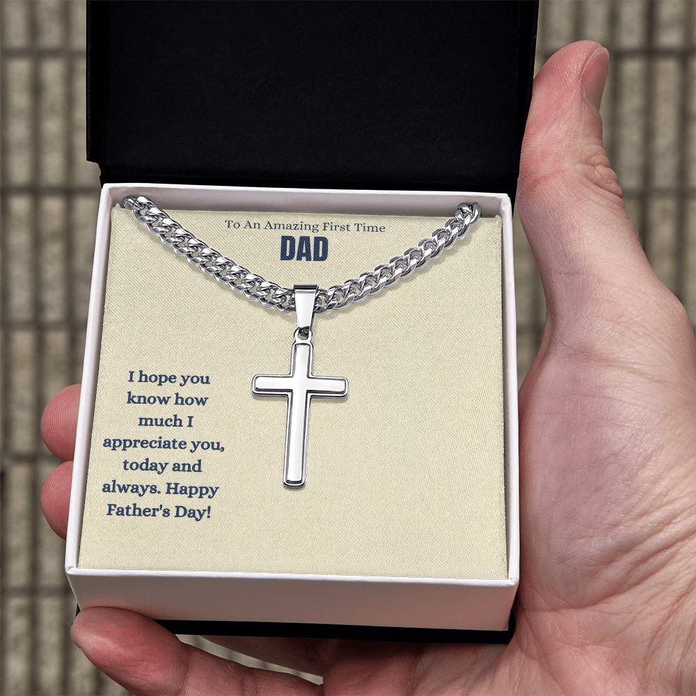 To An Amazing First Time Dad | Happy Father's Day | Cross Necklace Gift