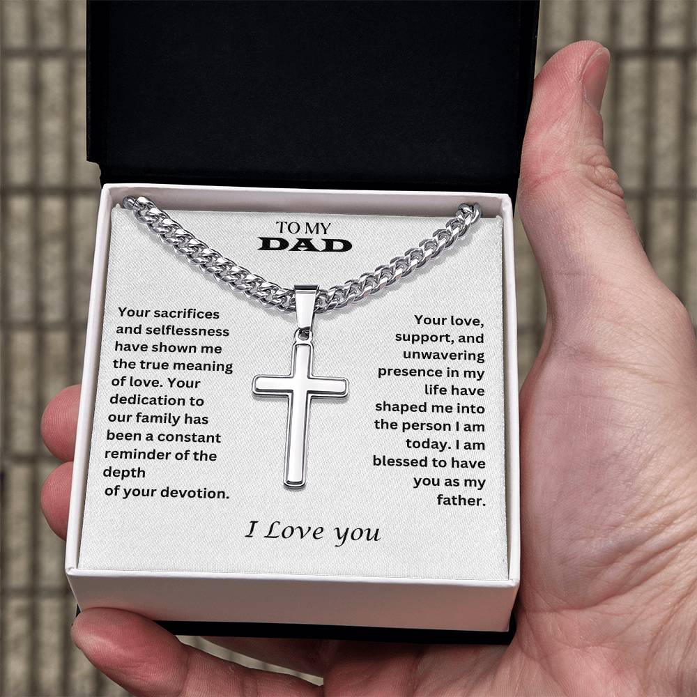 To My Dad | I Am Blessed To Have You | Cuban Cross Necklace