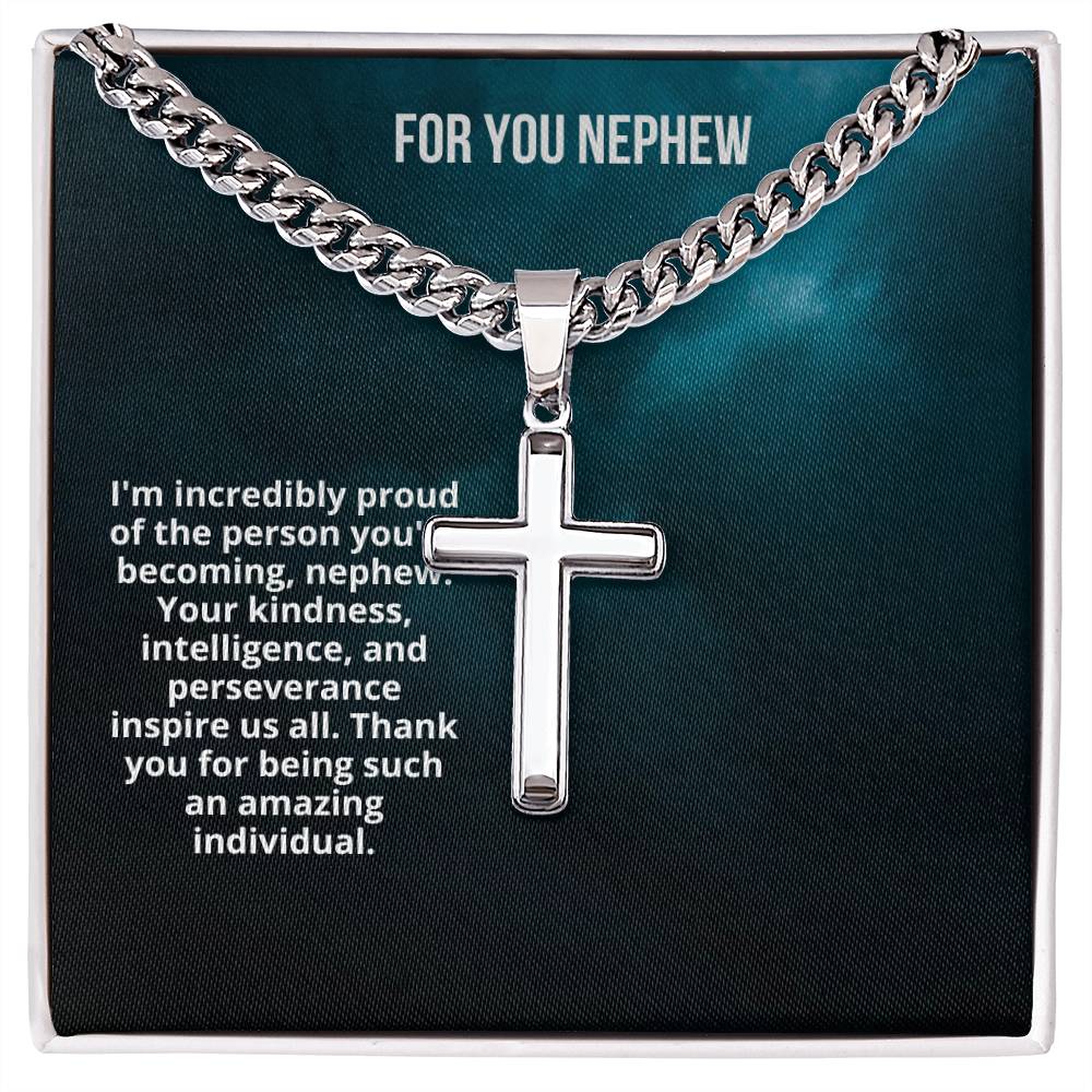 For You Nephew | I Am Proud Of You | Cuban Necklace