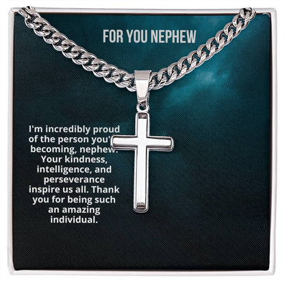 For You Nephew | I Am Proud Of You | Cuban Necklace