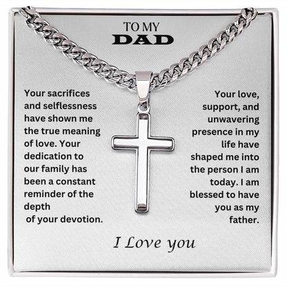 To My Dad | I Am Blessed To Have You | Cuban Cross Necklace
