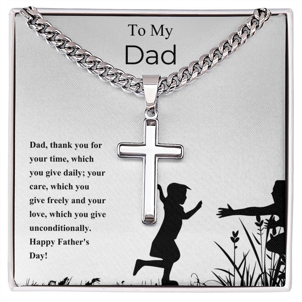 To My Dad | Thank You For Your Time | Happy Father's Day Necklace