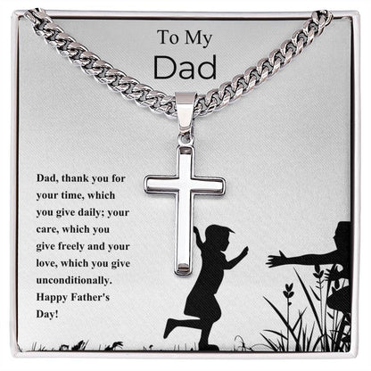 To My Dad | Thank You For Your Time | Happy Father's Day Necklace
