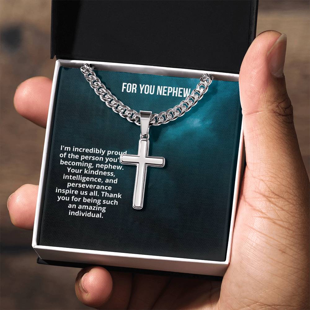 For You Nephew | I Am Proud Of You | Cuban Necklace