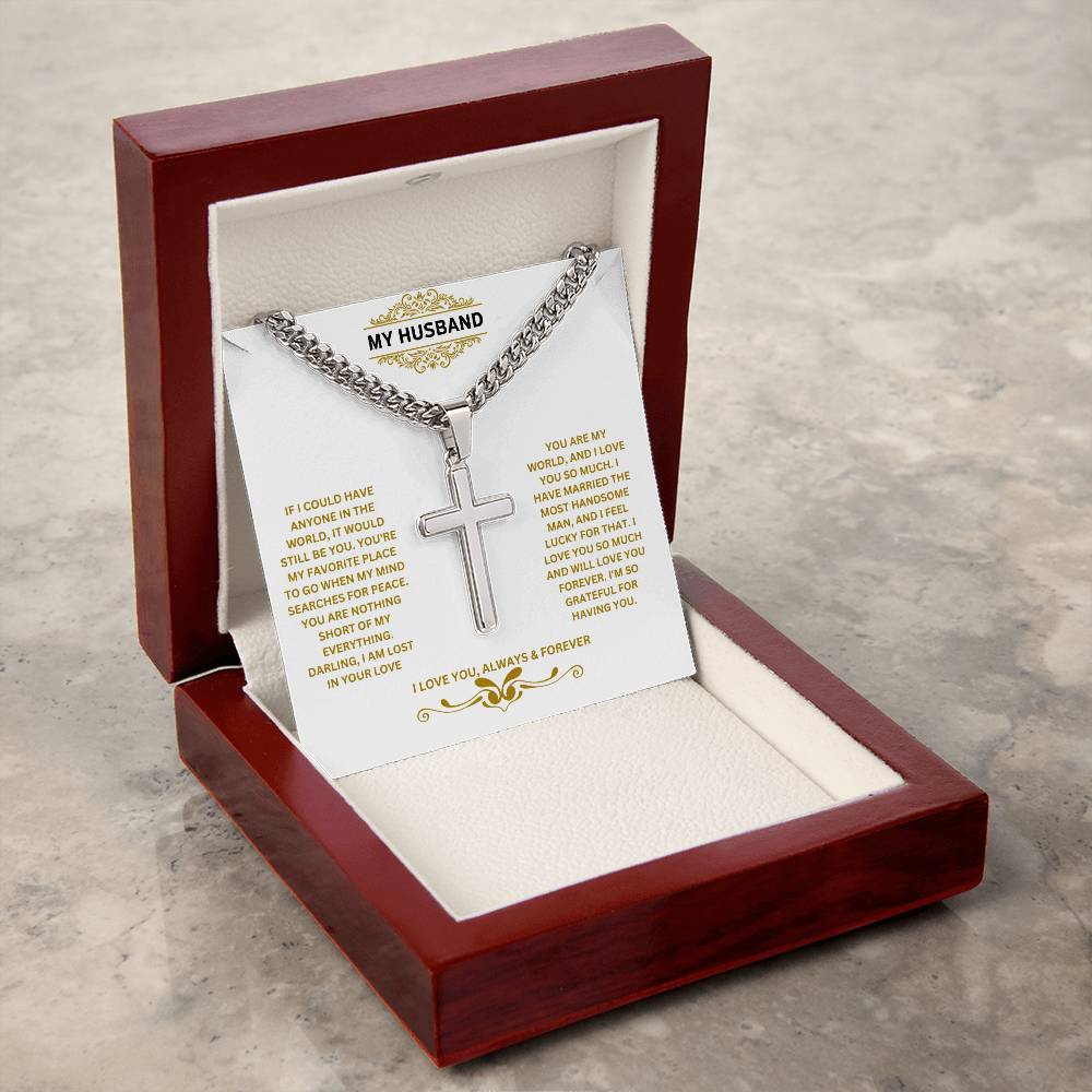 My Husband | I Am So Grateful For Having You | Cuban Cross Necklace