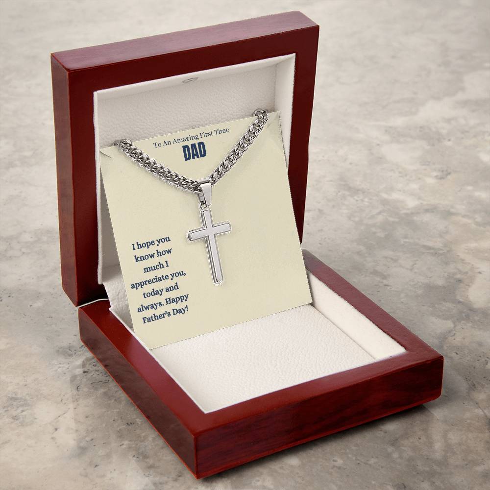 To An Amazing First Time Dad | Happy Father's Day | Cross Necklace Gift