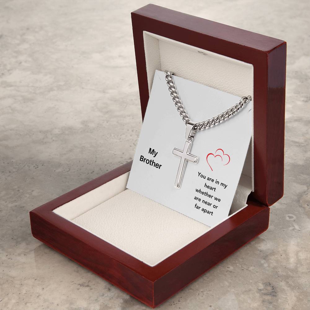 My Brother | You Are In My Heart | Cross Cuban Necklace