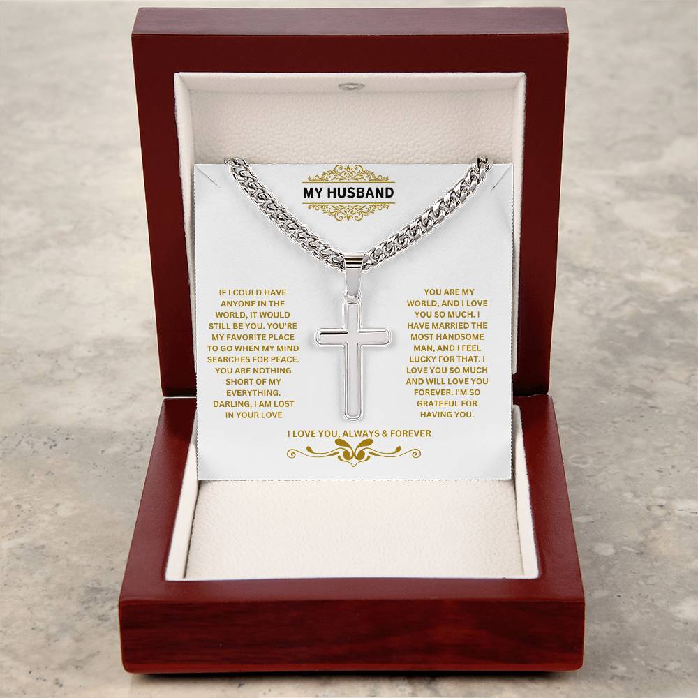 My Husband | I Am So Grateful For Having You | Cuban Cross Necklace