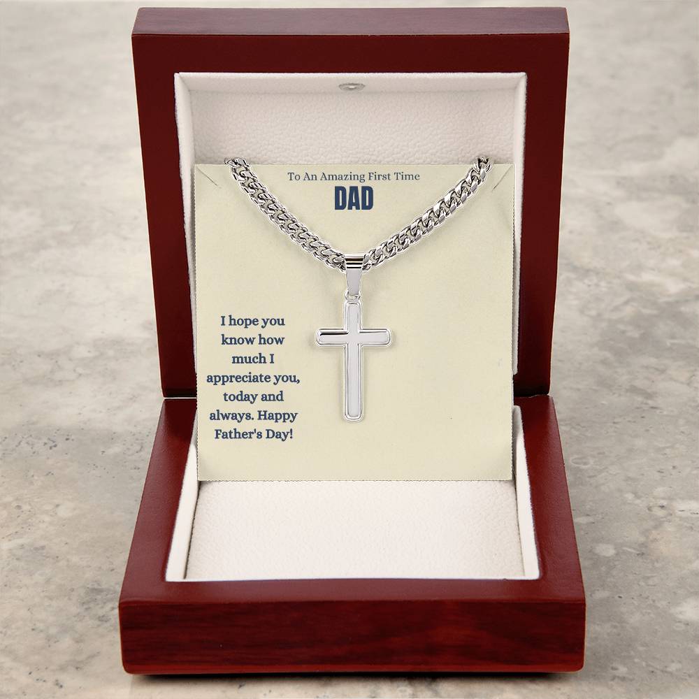 To An Amazing First Time Dad | Happy Father's Day | Cross Necklace Gift