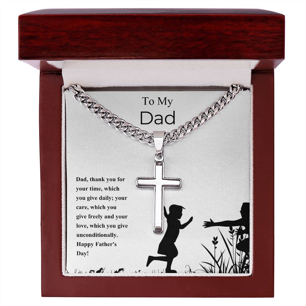 To My Dad | Thank You For Your Time | Happy Father's Day Necklace