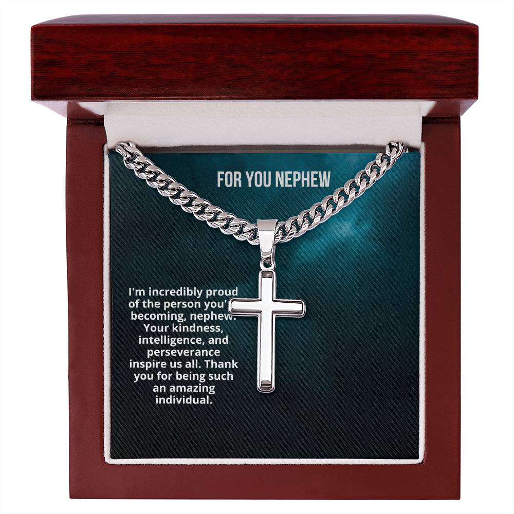 For You Nephew | I Am Proud Of You | Cuban Necklace