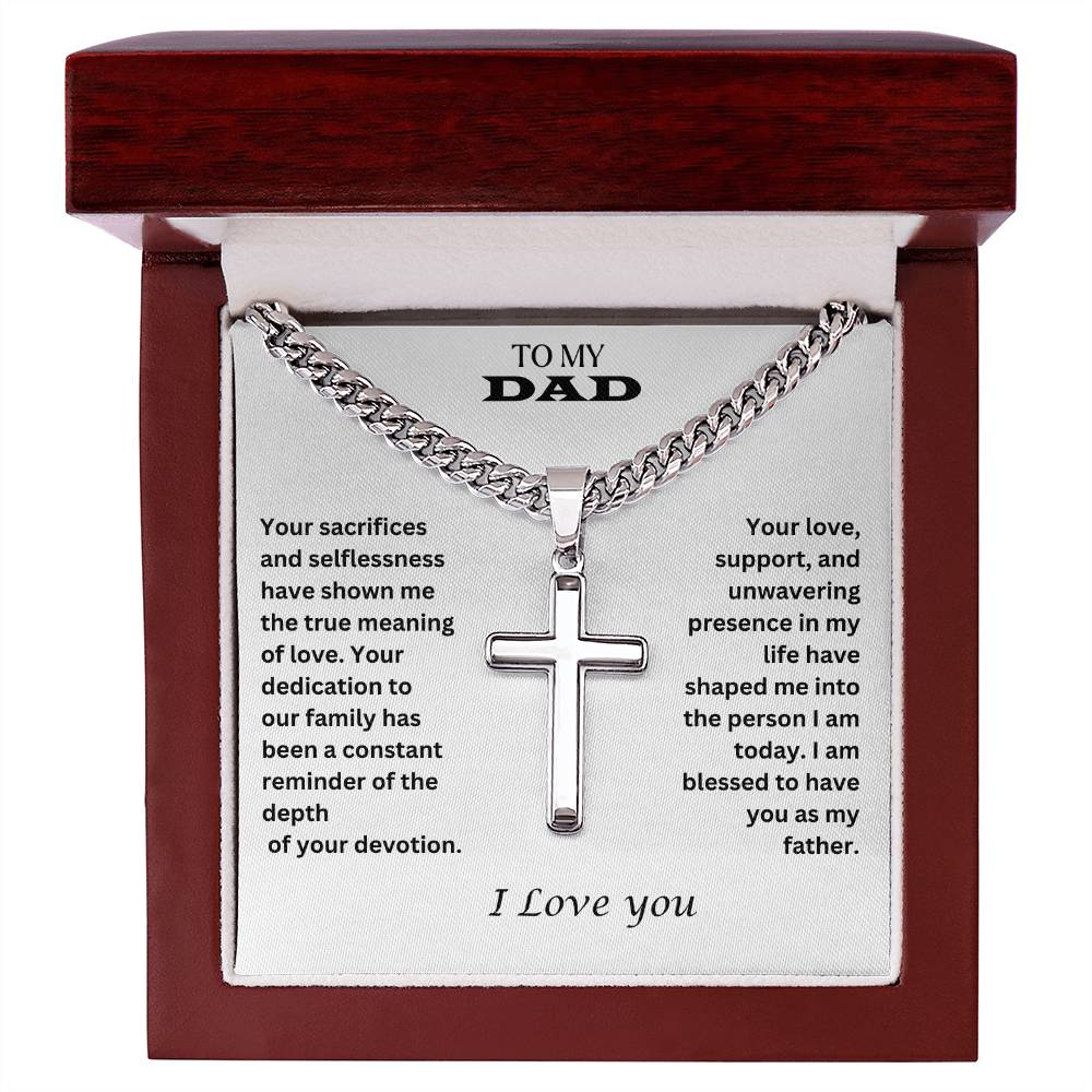 To My Dad | I Am Blessed To Have You | Cuban Cross Necklace