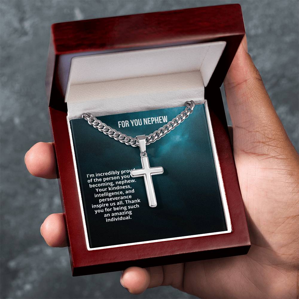 For You Nephew | I Am Proud Of You | Cuban Necklace
