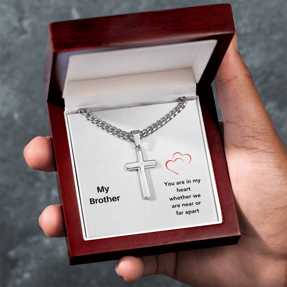 My Brother | You Are In My Heart | Cross Cuban Necklace
