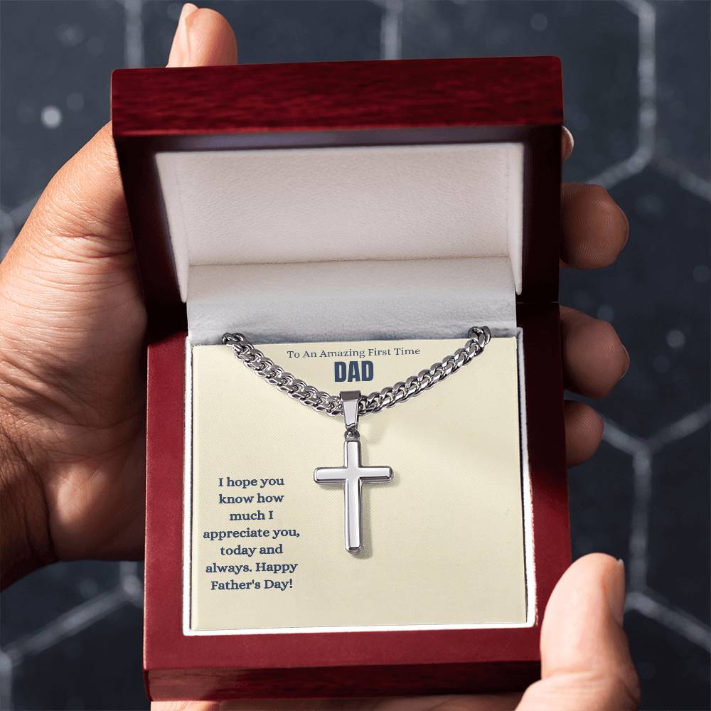 To An Amazing First Time Dad | Happy Father's Day | Cross Necklace Gift