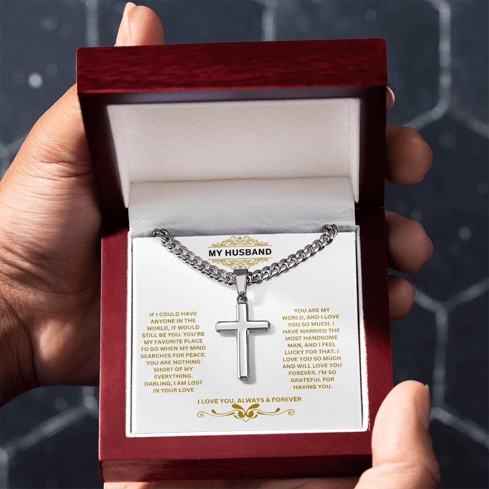 My Husband | I Am So Grateful For Having You | Cuban Cross Necklace