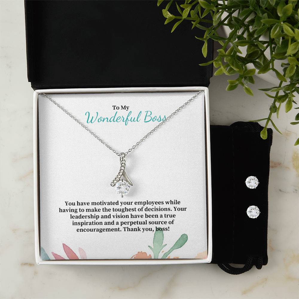 To My Wonderful Boss | You Are A Source Of Encouragement | Professional Necklace And Earring Set
