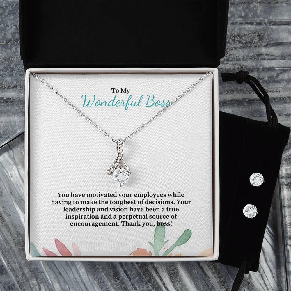 To My Wonderful Boss | You Are A Source Of Encouragement | Professional Necklace And Earring Set