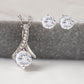 Best Daughter | Happy Birthday | Jewelry Necklace + Clear CZ Earrings