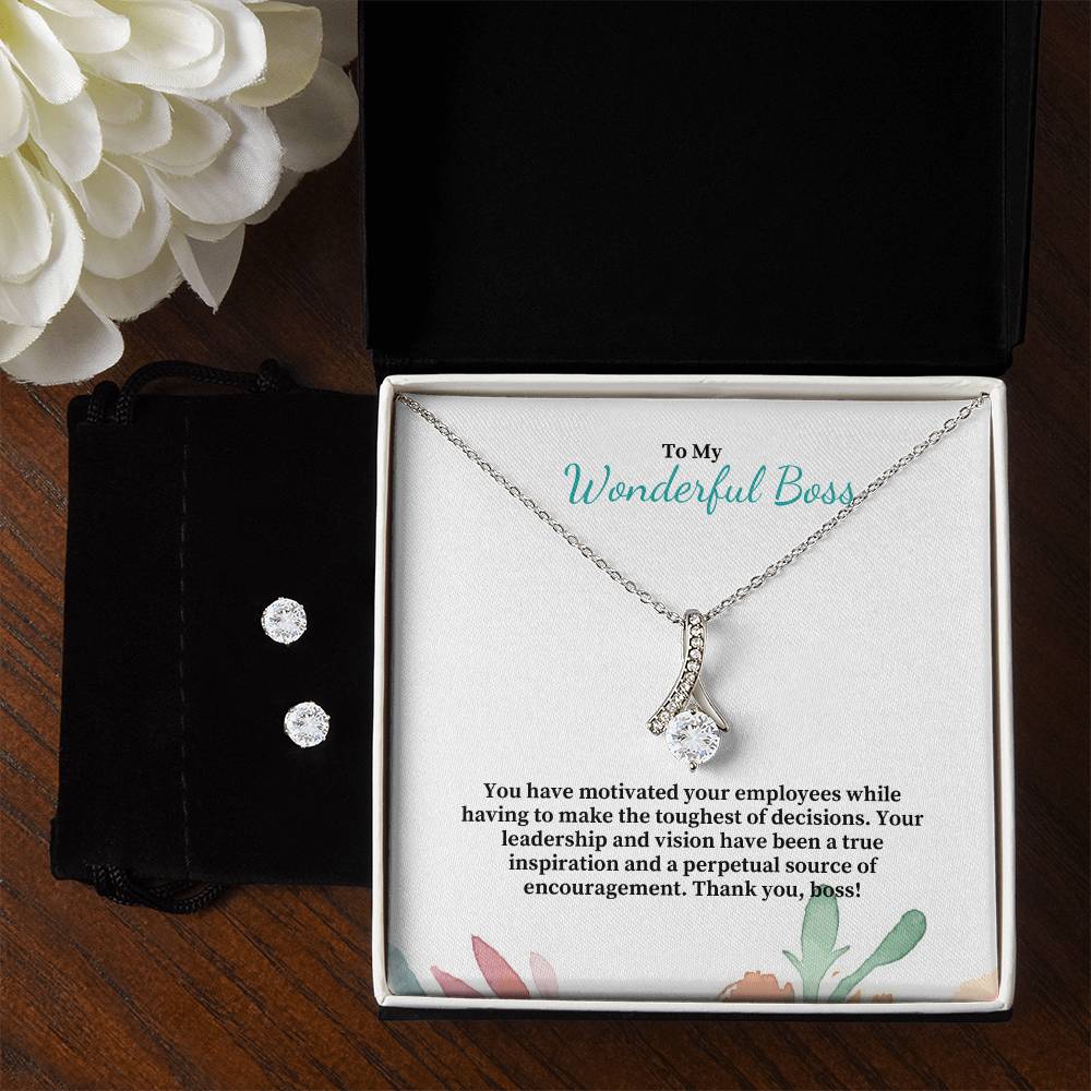 To My Wonderful Boss | You Are A Source Of Encouragement | Professional Necklace And Earring Set