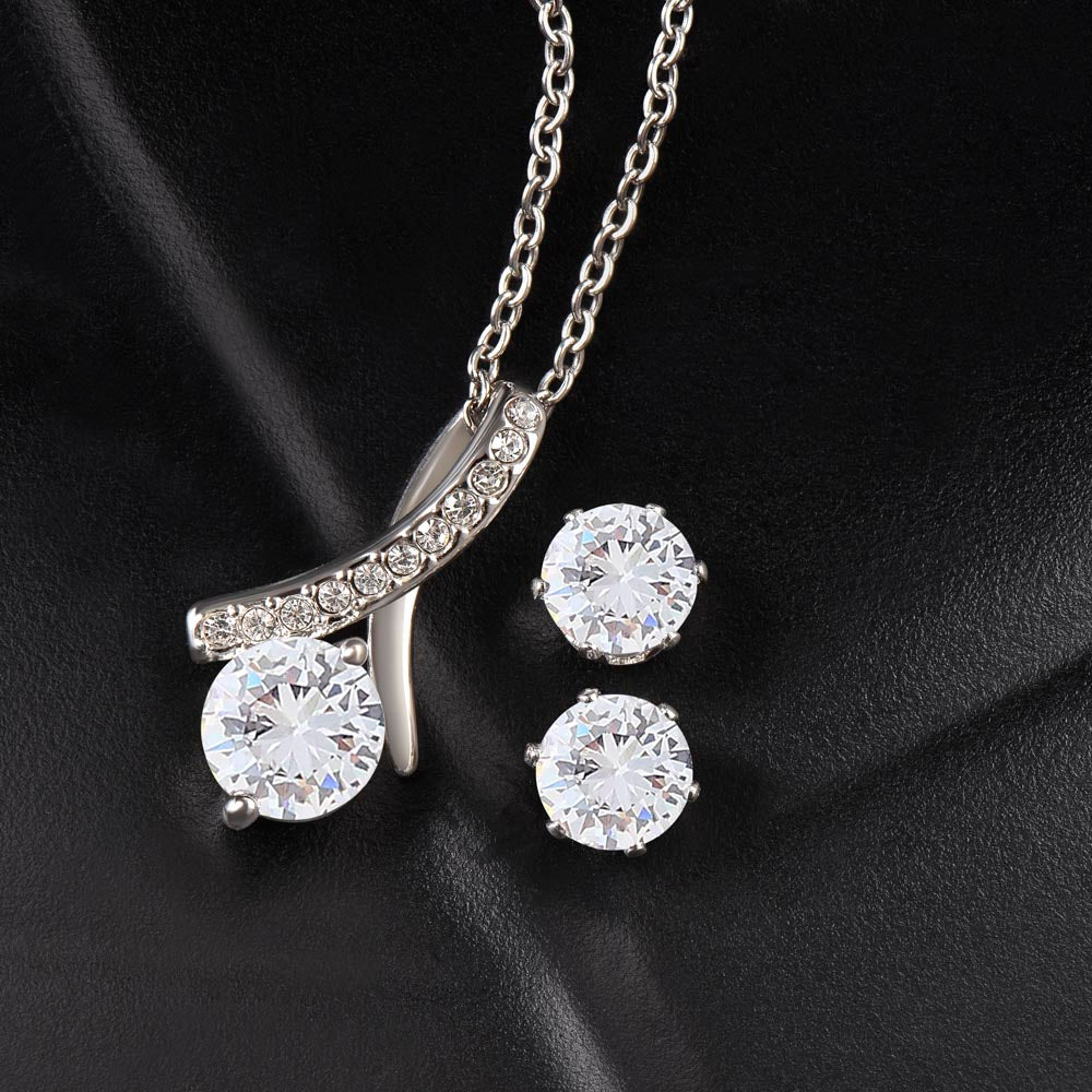 To My Wife | You Are My Everything | Necklace  + Clear CZ Earrings