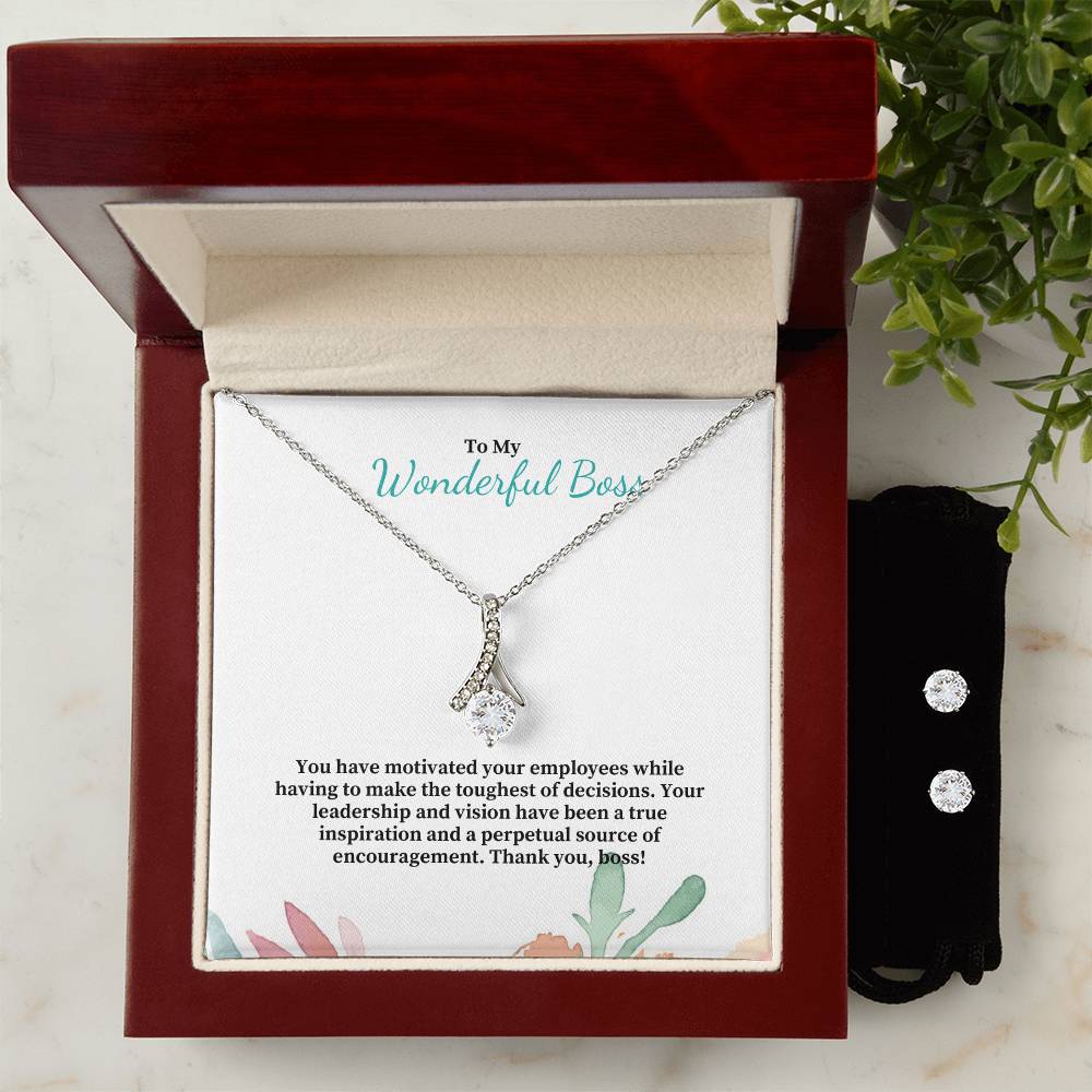 To My Wonderful Boss | You Are A Source Of Encouragement | Professional Necklace And Earring Set
