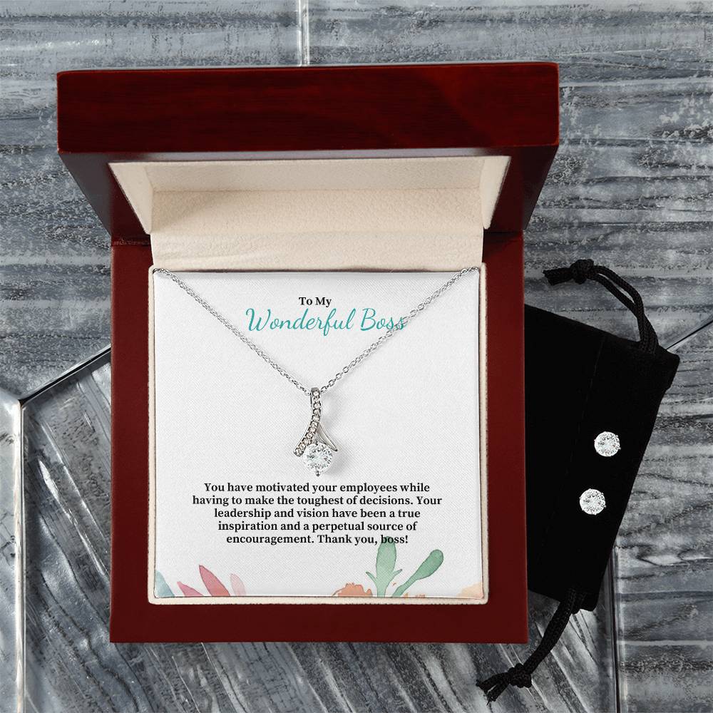 To My Wonderful Boss | You Are A Source Of Encouragement | Professional Necklace And Earring Set