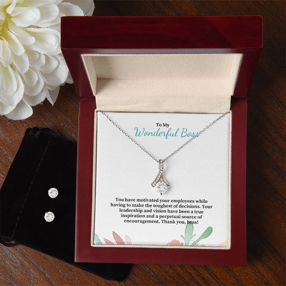 To My Wonderful Boss | You Are A Source Of Encouragement | Professional Necklace And Earring Set
