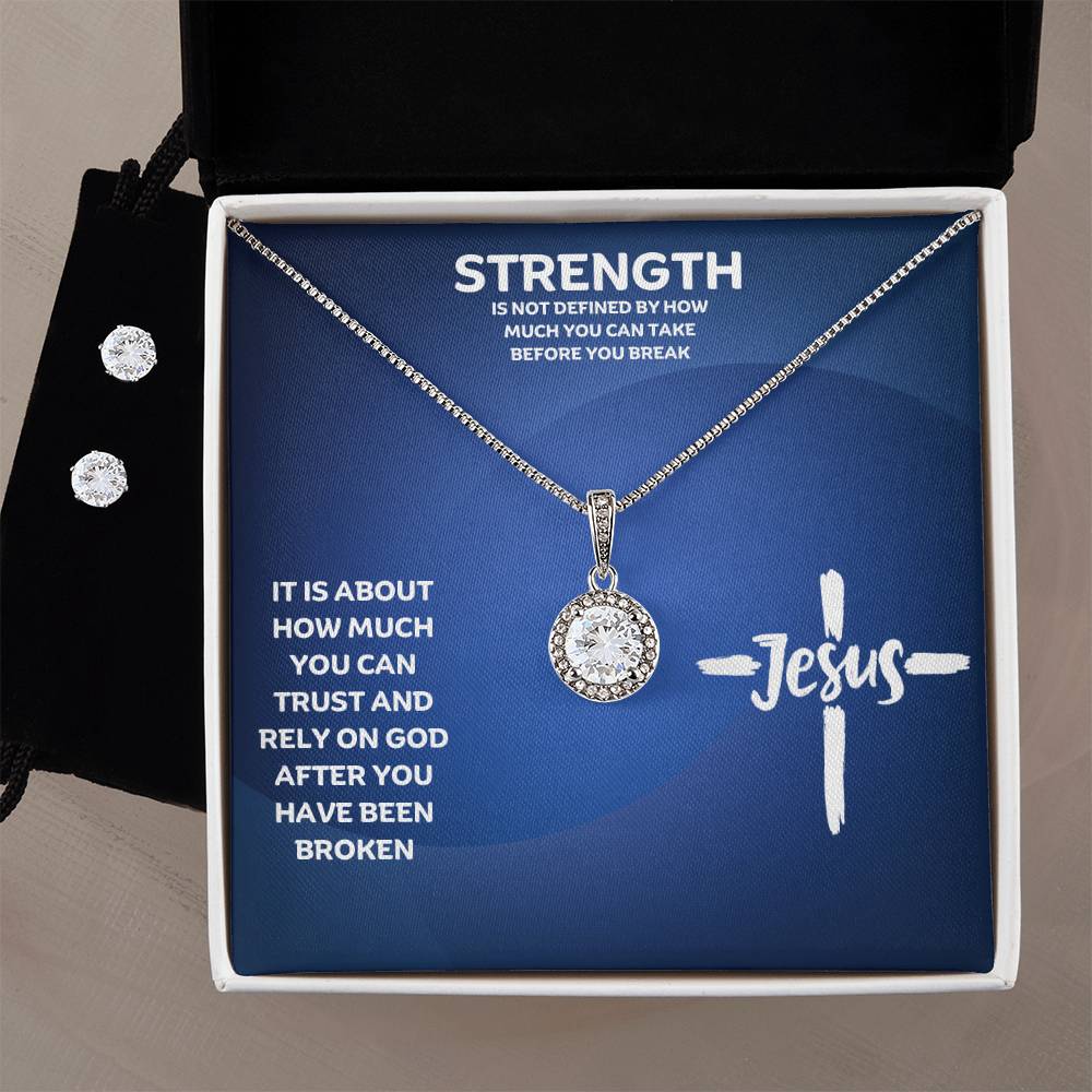 Strength Is Not Defined By How Much You Can Take Before You Break | Faith Necklace