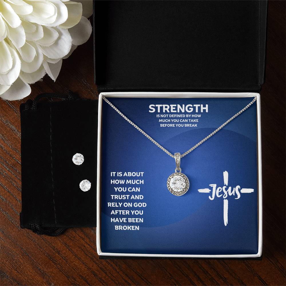 Strength Is Not Defined By How Much You Can Take Before You Break | Faith Necklace