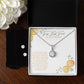 To My Best Friend On Her Wedding Day | Necklace + Clear CZ Earrings