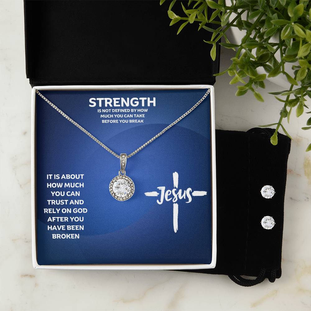Strength Is Not Defined By How Much You Can Take Before You Break | Faith Necklace