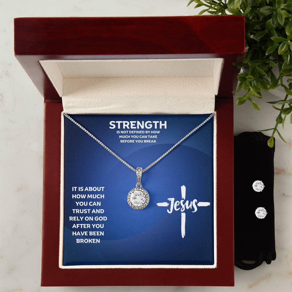 Strength Is Not Defined By How Much You Can Take Before You Break | Faith Necklace