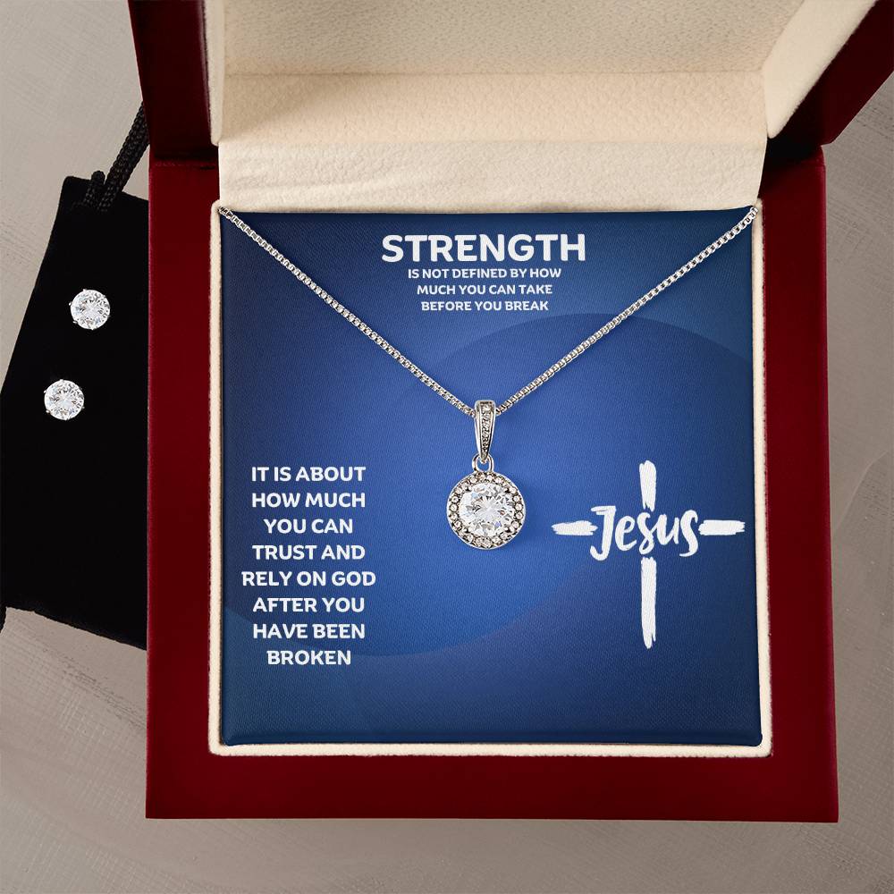 Strength Is Not Defined By How Much You Can Take Before You Break | Faith Necklace
