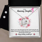 To My Amazing Daughter | Happy Birthday | Necklace + Clear CZ Earrings