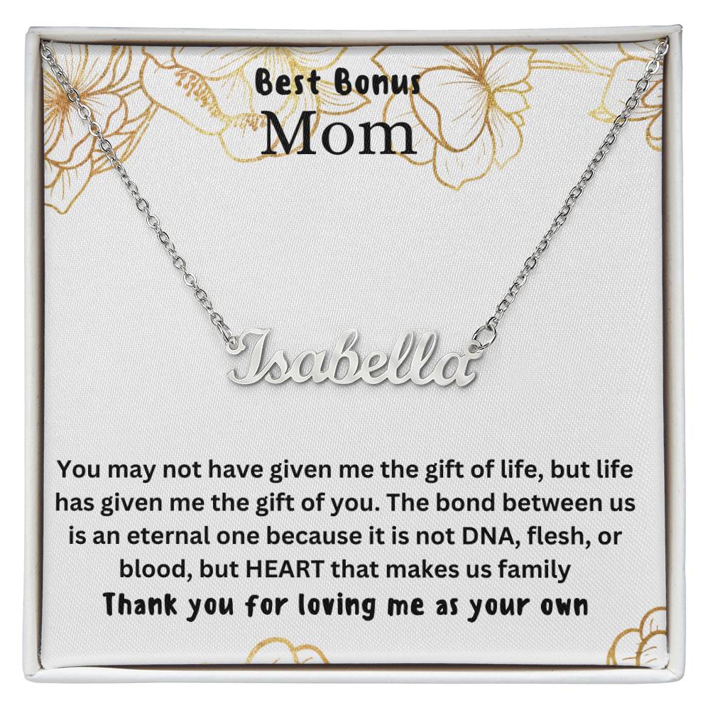 Best Bonus Mom | Life Gave Me The Gift Of You | Custom Name Necklace