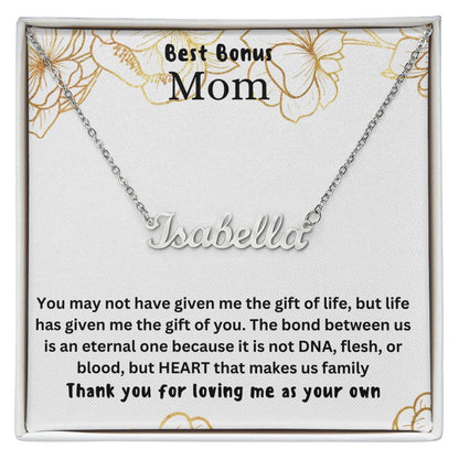 Best Bonus Mom | Life Gave Me The Gift Of You | Custom Name Necklace